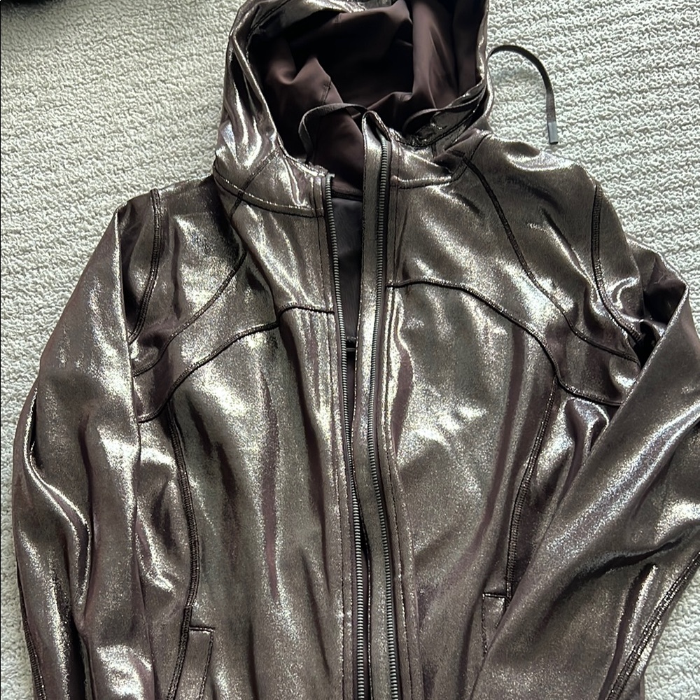 Lululemon Limited Edition Hooded Define Shine Metallic Brown Jacket